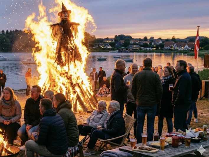 Skt. Hans aften afholdes igen i Mindelunden her i 2026 (Grafik: MereMobil.dk / AI)