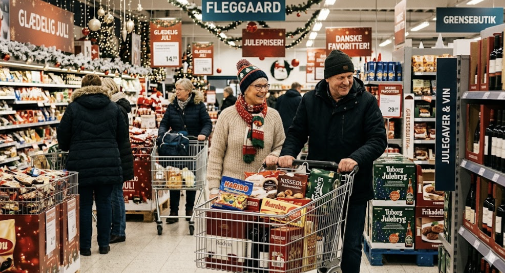 Juletur med shopping i Fleggaard og julefrokost på Agerskov Kro (Grafik: Seden Borgerforening / AI)
